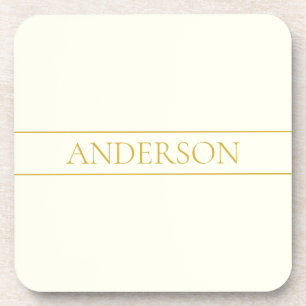 Porta-copo Texto Personalizável Elegante Simples   Branco Dou