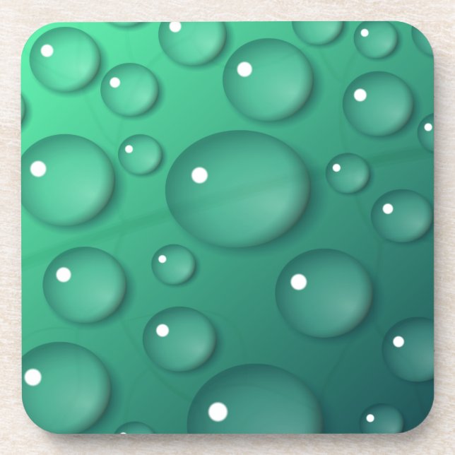 Porta-copo Textura de derramamento de chuva em teal (Frente)