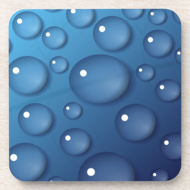 Porta-copo Textura de gota de água azul (Frente)
