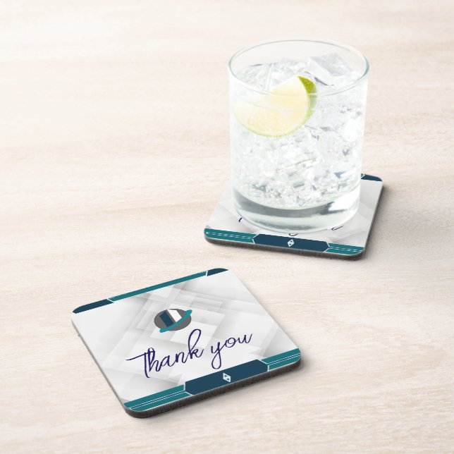 Porta-copo Thank you & Logo white (Lado Direito)