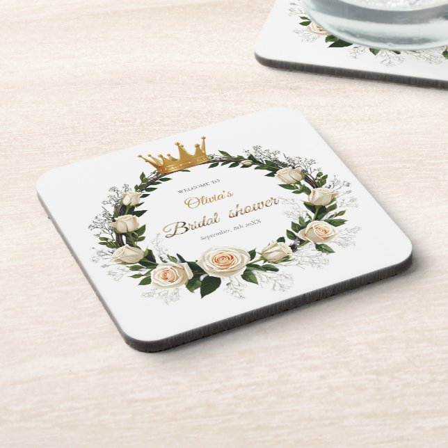 Porta-copo Thank You White Roses & Baby’s Breath  (Left Side)