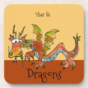 Porta-copo Thar Be Dragon