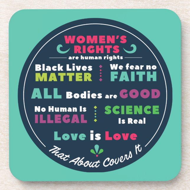 Porta-copo "That About Covers It" Progressive Coaster Set (Frente)