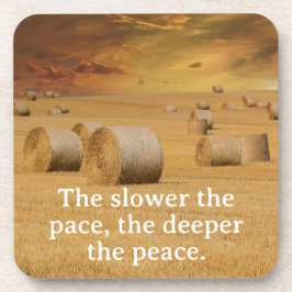 Porta-copo The Slower the Pace, Hay Bales in Field