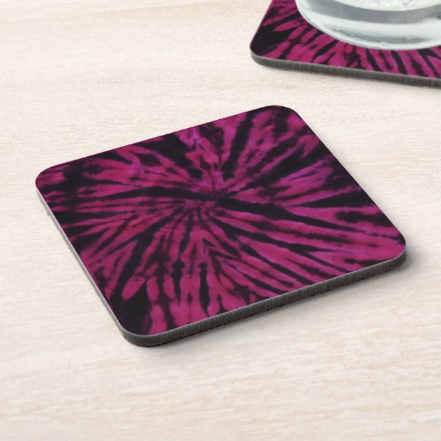 Porta-copo Tie-Dye Purple Pink Black Hippie Retro Pattern  (Left Side)