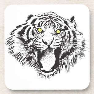 Porta-copo Tigre a Crescer a Preto com Olhos Amarelos