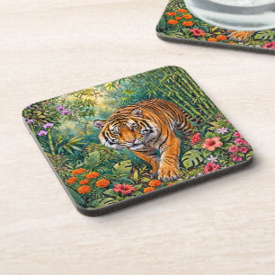 Porta-copo Tigre de Bengala Vibrante Selva de Bambu