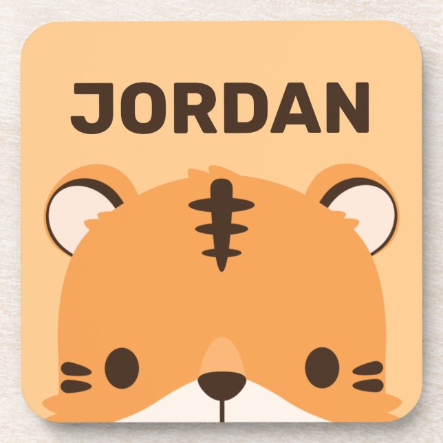 Porta-copo Tigre de Cuta com Nome Personalizado (Frente)