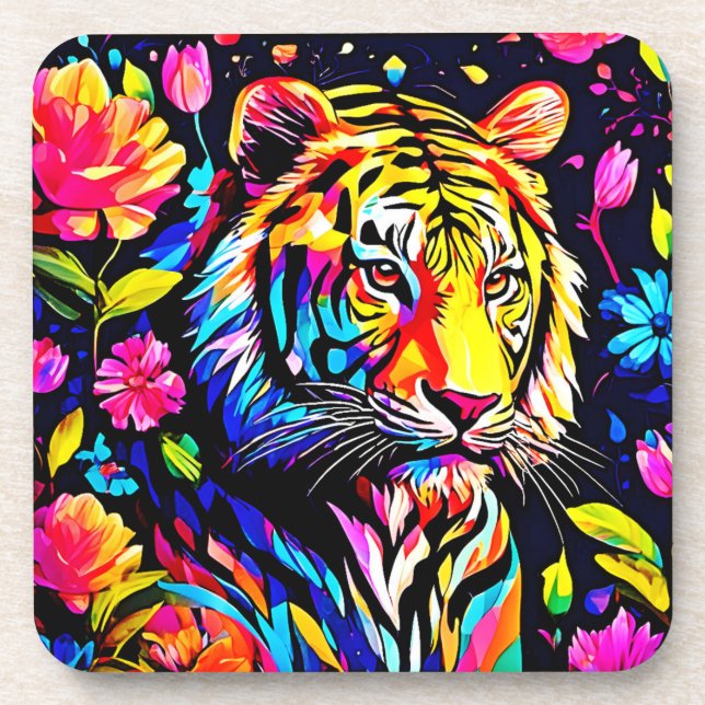 Porta-copo Tigre em um Sonho Floral (Frente)