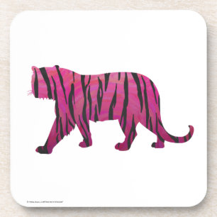 Porta-copo Tigre Preto e Rosa Quente da Silhueta