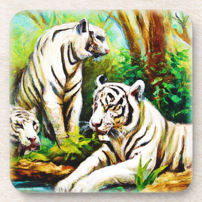 Porta-copo Tigres Brancos Na Selva. Comprar Agora (Frente)