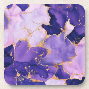 Porta-copo Tintas de álcool de Lavanda e ouro