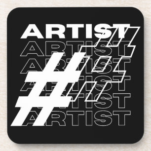 Porta-copo Tipografia de Hashtag de Artista