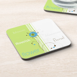 Porta-copo Tipografia Verde Flor Moderna Simples