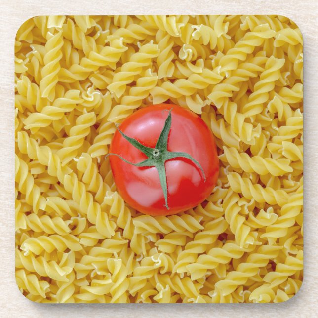 Porta-copo Tomate com massa fusilli (Frente)
