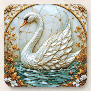 Porta-copo Tons de joias de cisne vidro colorido