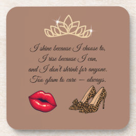 Porta-copo Too Glam To Care – Chic Quote