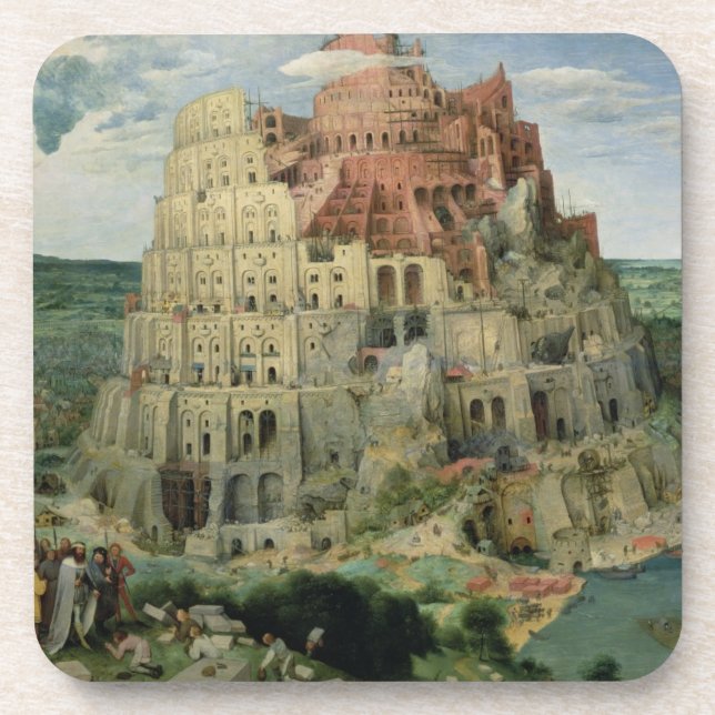 Porta-copo Torre de Babel, 1563 (óleo no painel) (Frente)
