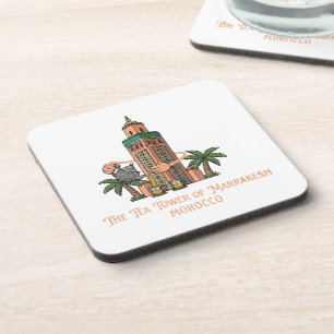 Porta-copo Torre de Chá de Marraquexe Marrocos Ilustração Vin