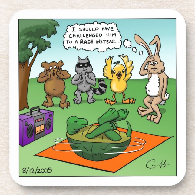 Porta-copo Tortoise e a lebre revistada (Frente)