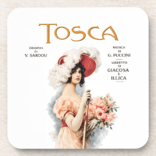 Porta-copo Tosca Ópera Vintage - Design de Cartaz de Ópera de