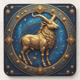Porta-copo Touro Dourado no Círculo Zodiacal Cósmico