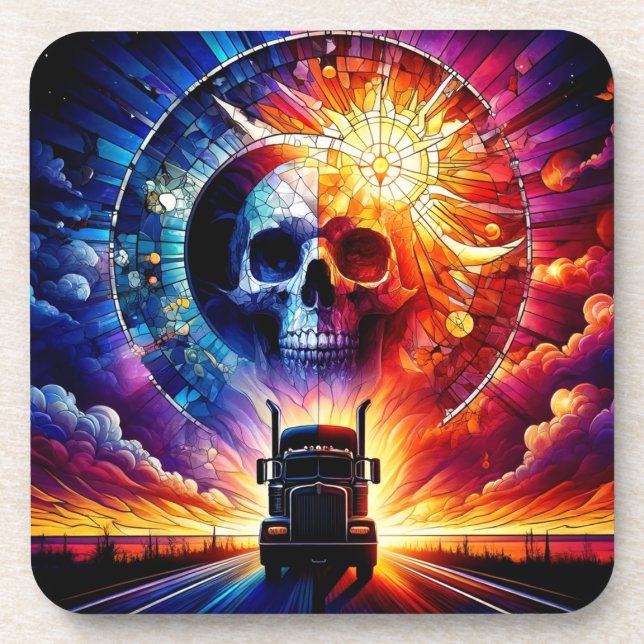 Porta-copo Trabalho de arte de crânio (Frente)