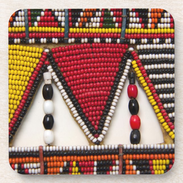 Porta-copo Trabalho de Beade Tribal de Maasai (Frente)