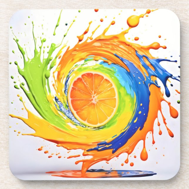 Porta-copo Traço de Citros do Design de Cor (Frente)