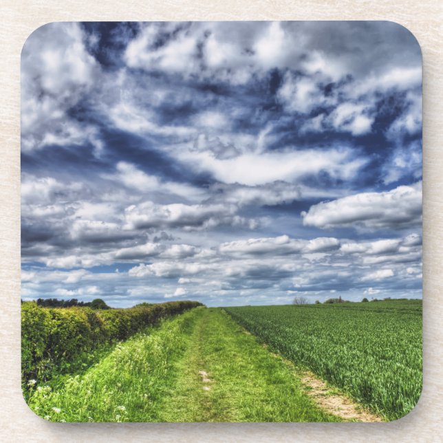 Porta-copo Trajeto Skyscape HDR da fazenda (Frente)