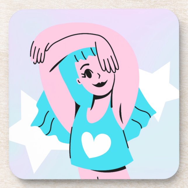 Porta-copo trans art on hard plastic coaster (Frente)