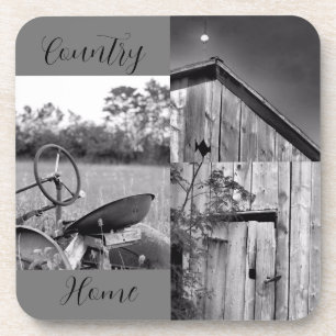 Porta-copo Trator Barn Collage do "Country Home"