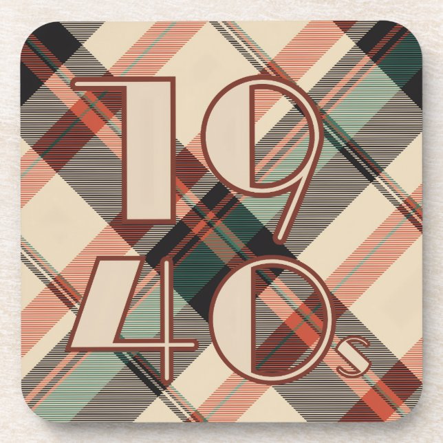 Porta-copo travesseiro da Xadrez dos anos 40 (Frente)