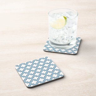 Porta-copo Trellis branca e azul-bebê, lete, quatrefoil