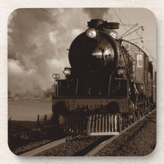 Porta-copo Trem da locomotiva de vapor do Sepia do vintage da