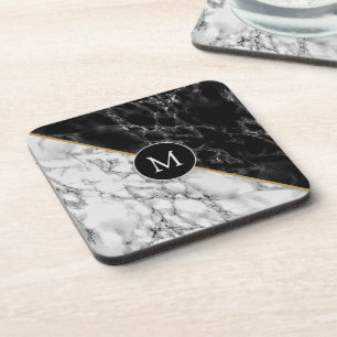 Porta-copo Trendent Black & White Marble Stone - Adicionar su