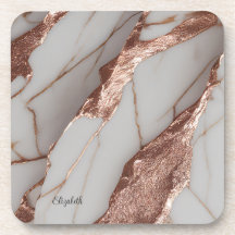 Trendy Copper Glitter Marble