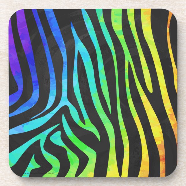 Porta-copo Trendy Rainbow e Black Zebra Animal Print no ele (Frente)