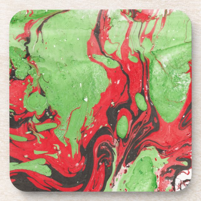 Porta-copo Trendy Red Green Abstrato Modern Modelo (Frente)