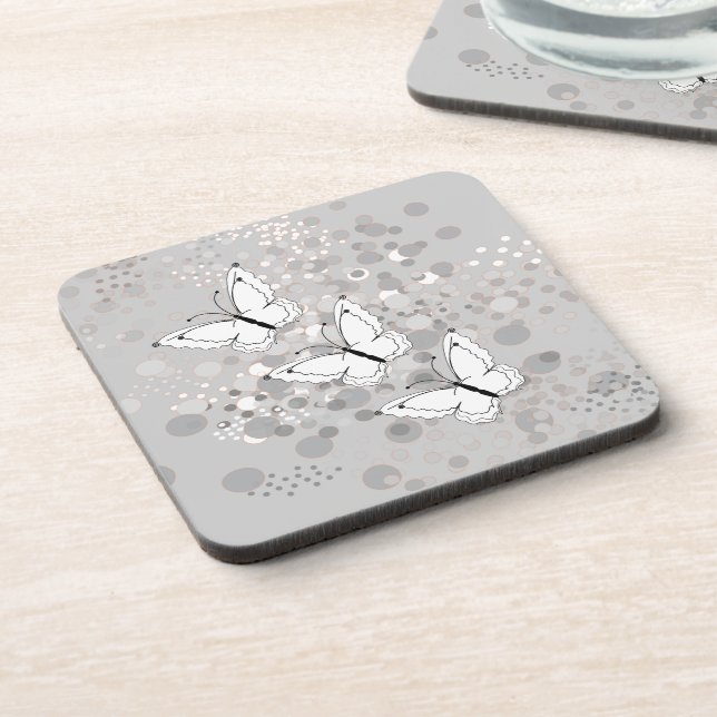 Porta-copo Três Borboletas Brancas (Left Side)