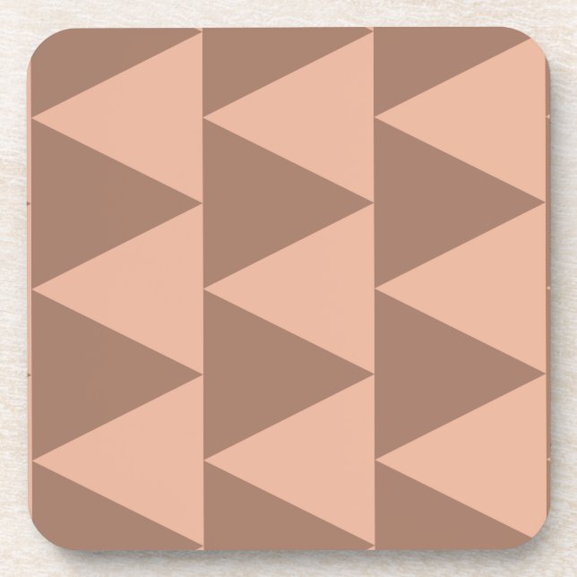 Porta-copo Triângulos Grandes Geométricos Mocha Mousse Rosa D (Frente)