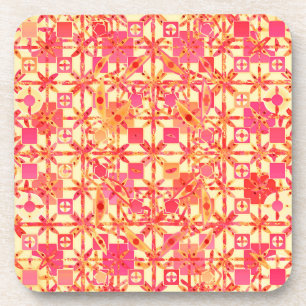Porta-copo Tribal Batik - laranja, cor-de-rosa e fuchsia
