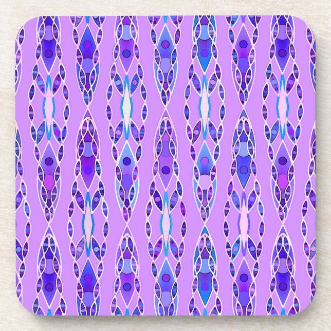 Porta-copo Tribal Batik - Lavanda, Azul e Violeta (Frente)