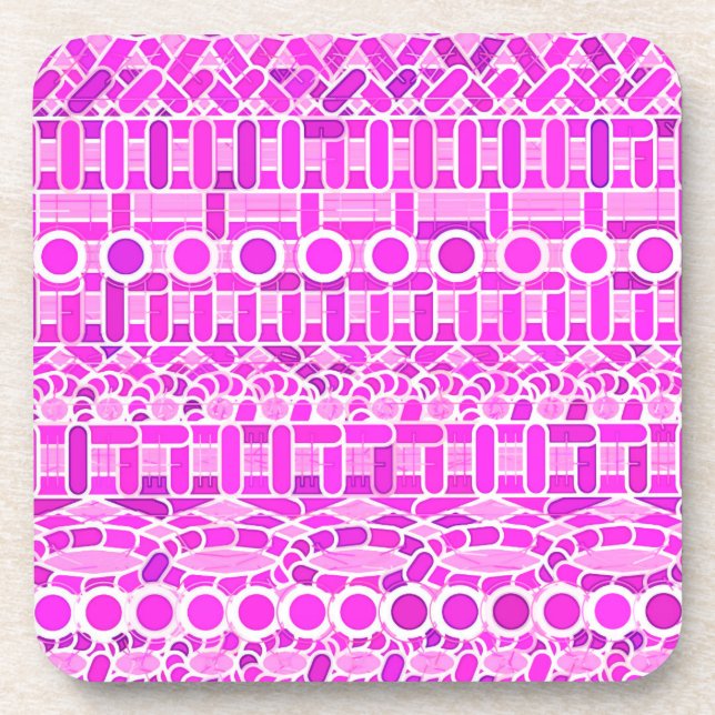 Porta-copo Tribal Batik - tons de orquídea e violeta (Frente)
