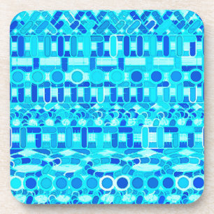 Porta-copo Tribal Batik - turquesa, aqua e azul de cobalto