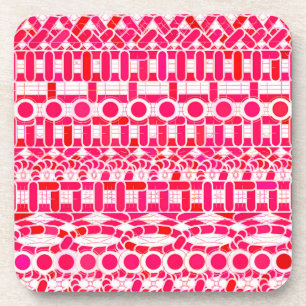 Porta-copo Tribal Batik - Vermelho profundo, marrom e branco