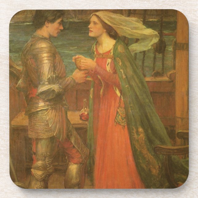 Porta-copo Tristan e Isolde por John William Waterhouse (Frente)