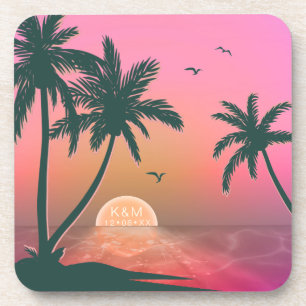 Porta-copo Tropical Isle Sunrise Wedding PinkID581