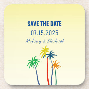 Porta-copo Tropical Wedding Save The Date Invitation