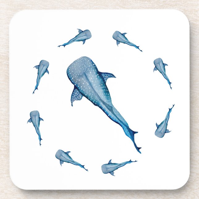 Porta-copo Tubarão-baleia-aquarela (Frente)
